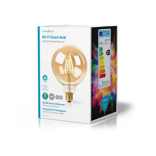 Nedis Wi-Fi Smart LED Filament Bulb | E27 | 125 mm | 5W | 500 lm Slike